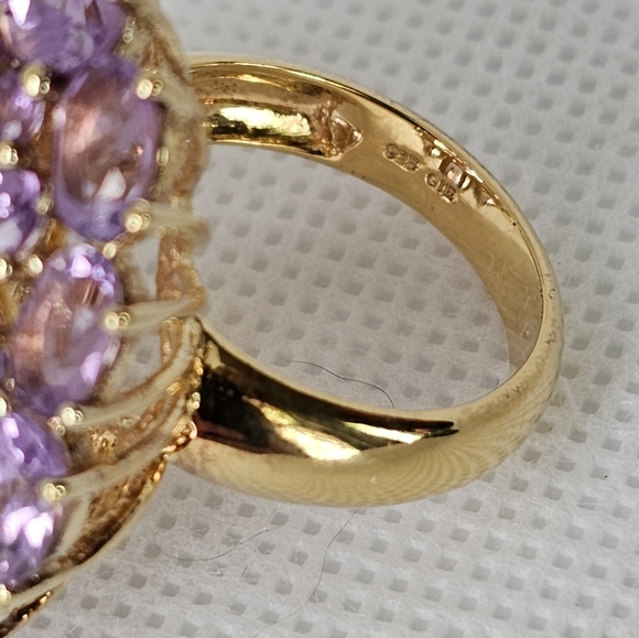 Bold & Beautiful Genuine Amethyst Vermeil Ring Size 7! - Picture 4 of 6